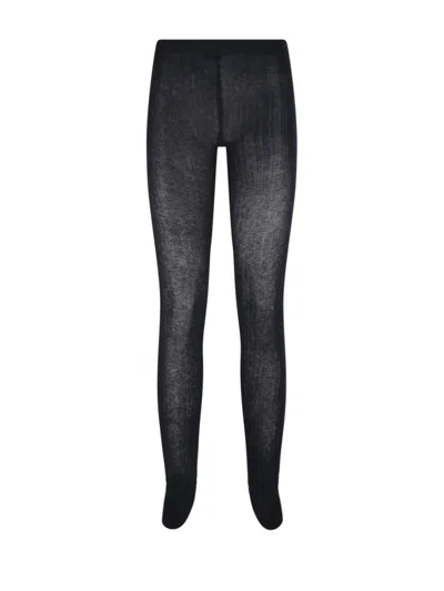 Max Mara High Waist Knitted Tights In Black