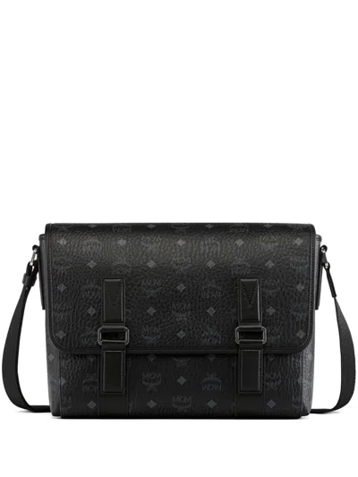 Mcm Medium Aren Messenger Bag In Schwarz