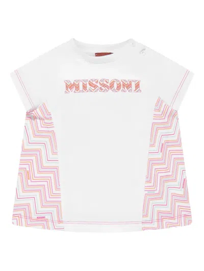 Missoni Babies' Logo-print T-shirt In Pink