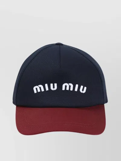 MIU MIU ADJUSTABLE COTTON BASEBALL HAT