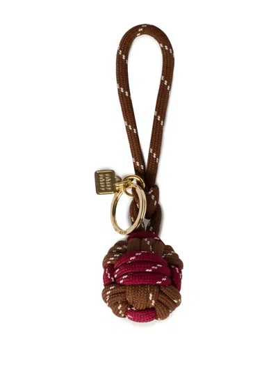 Miu Miu Cord Keyring In 褐色