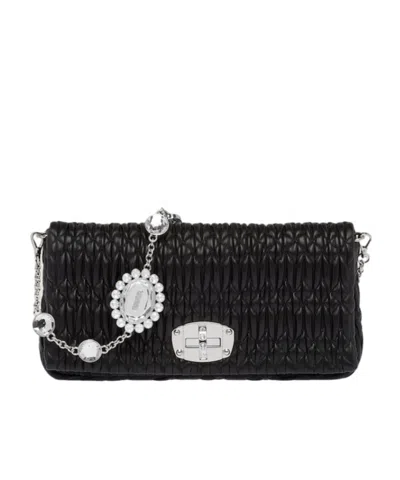 Miu Miu Iconic Crystal Bag In Black