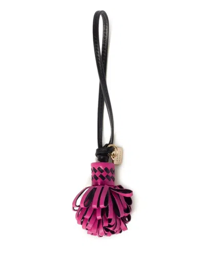 Miu Miu Leather Keyring In Pink