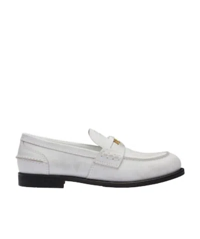 MIU MIU LEATHER PENNY LOAFERS