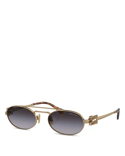 Miu Miu Womens Gold Mu 54zs Oval-frame Metal Sunglasses In Multi