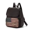 Mkf Collection By Mia K Regina Printed Flag Vegan Leather Women's Backpack In Gold