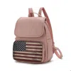 Mkf Collection By Mia K Regina Printed Flag Vegan Leather Women's Backpack In Pink