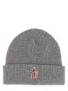 Moncler Grenoble Women Beanie Hat With Logo In Gray