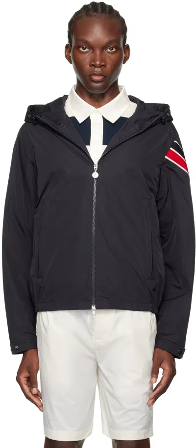 Moncler Claut Full Zip Hooded Jacket In Navy