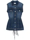 Monot Sleeveless Denim Mini Dress In Blue