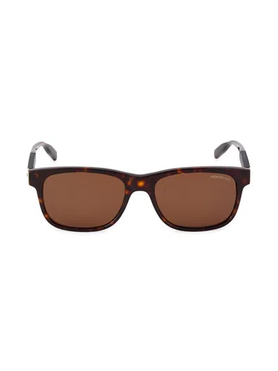 Montblanc Women's 56mm Rectangle Sunglasses In Havana