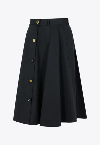 Moschino Women's "poplin Skirt With Buttons" In Black