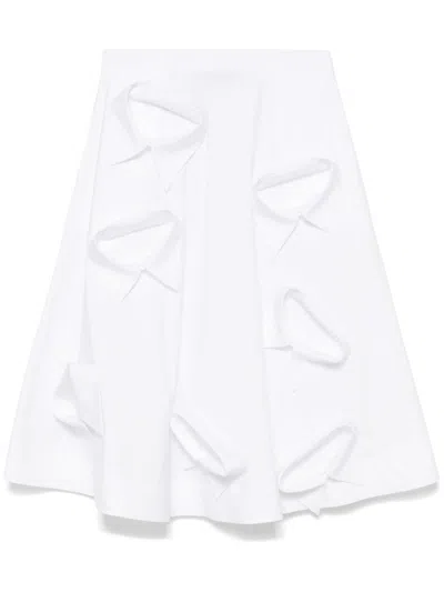 Moschino Multi-collar Midi Skirt In White
