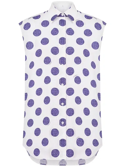 Moschino Polka Dot-print Shirt In Bianco