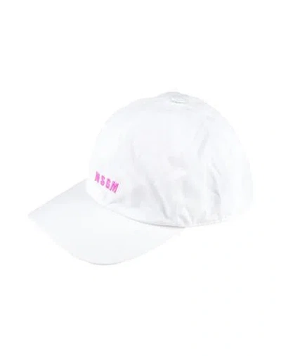 Msgm Woman Hat White Size Onesize Cotton