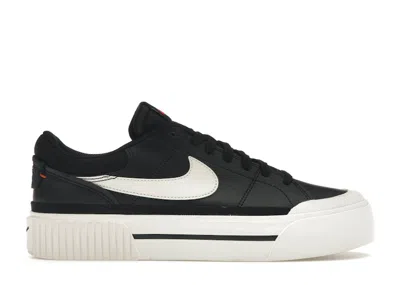 Pre-owned Nike Court Legacy Lift Sail (women's) Sneakers In Black/white/team Orange