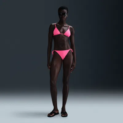Nike Women's Swim Essential Tie-string Bikini Bottom In Pink