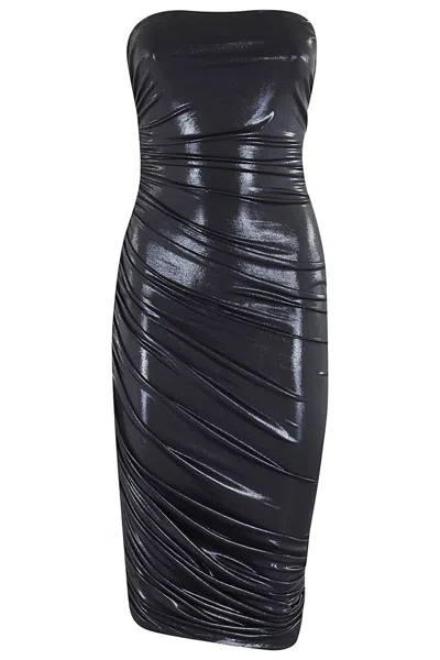 Norma Kamali Strapless Diana Dress To Knee In Black