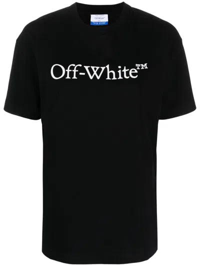 Off-white Big Logo Bookish Cotton T-shirt In Black