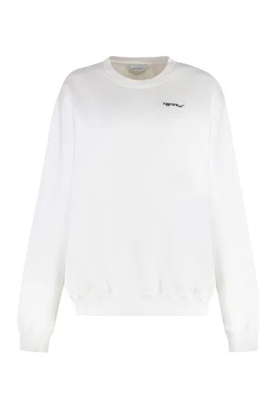 Off-white Cotton Crew-neck Sweatshirt In White