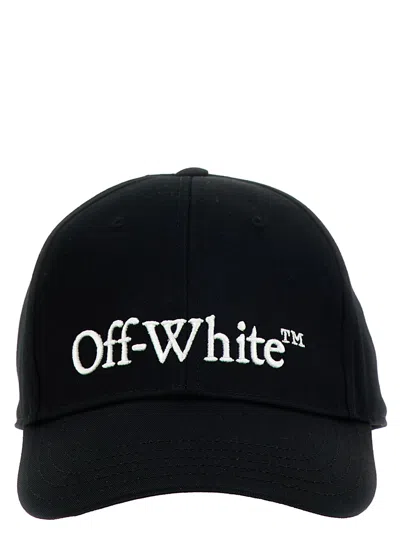 Off-white Logo Cotton Baseball Cap In Black White
