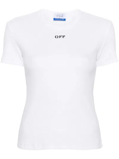 Off-white White White Logo Cotton T-shirt