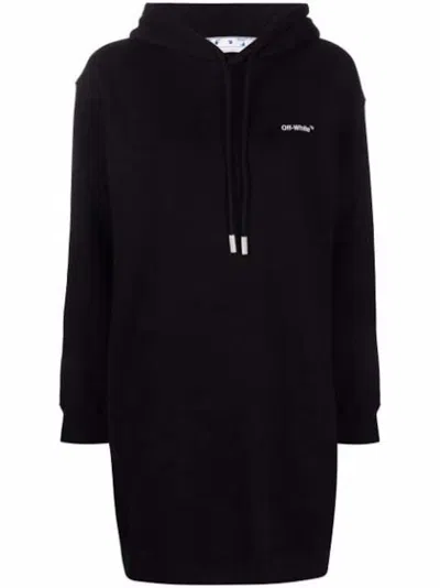 Pre-owned Off-white Women's Off Off Diag Hoodie Sweatshirt Dressin Black/white