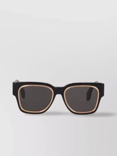 Palm Angels Arcadium Rectangular Sunglasses Thick Temples In Black Dark Grey
