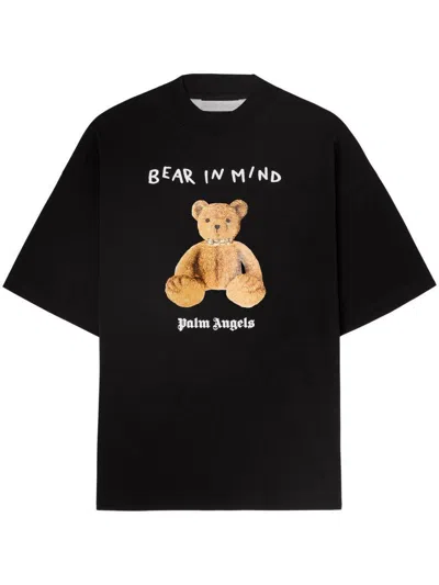 Palm Angels Bear In Mind Cotton T-shirt In Black