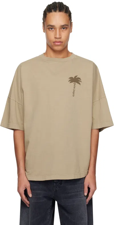 PALM ANGELS BEIGE PALMS OVER T-SHIRT