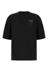 Palm Angels Black Cotton Oversize T-shirt In Schwarz