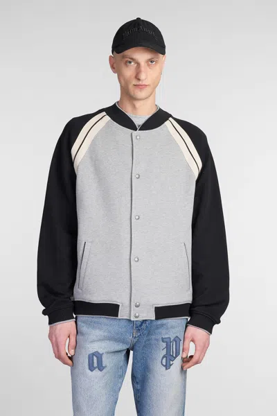 Palm Angels Bomber In Grey Cotton