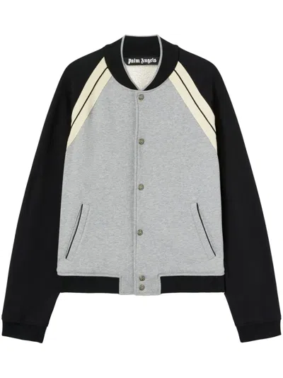 PALM ANGELS PALM ANGELS LOGO-PRINT COTTON VARSITY JACKET