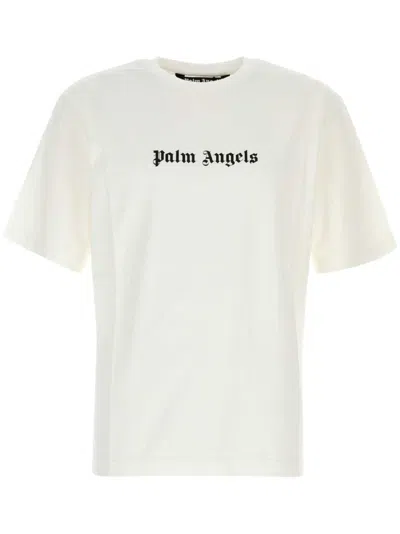 Palm Angels Men Classic Logo Cotton T-shirt In White