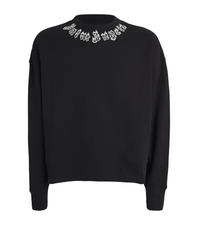 PALM ANGELS OVERSIZED LOGO NECK SWEATSHIRT