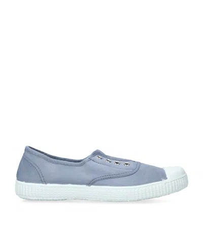 Papouelli Kids' Canvas Darcie Slip-on Sneakers In Blue