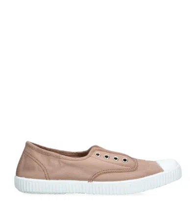 Papouelli Kids' Canvas Darcie Slip-on Sneakers In Brown