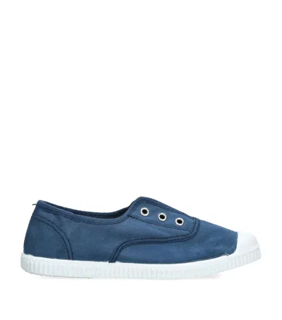 Papouelli Kids' Canvas Darcie Slip-on Sneakers In Navy
