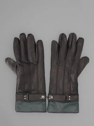Paul Smith Logo Debossed Full Finger Gloves In Black