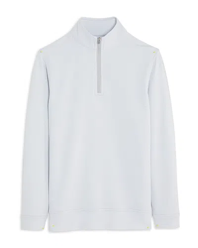 Peter Millar Boys' Perth Youth Sugar Striped Performance Quarter Zip Sweater - Big Kid In British Gray