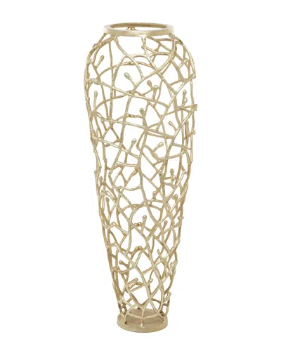 Peyton Lane Contemporary Round Aluminum Vase In Gold