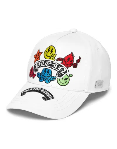 Philipp Plein Baseball Cap Smile In 白色