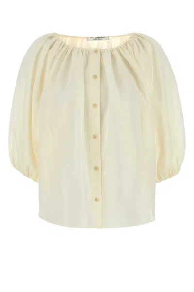 Philosophy Di Lorenzo Serafini Ivory Polyester Blend Shirt In White