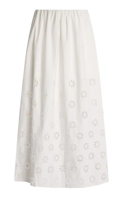 Posse Exclusive Riviera Cecilia Cotton Maxi Skirt In White