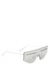 Prada Angular Oversized Sunglasses With Metal Accents In Metallic