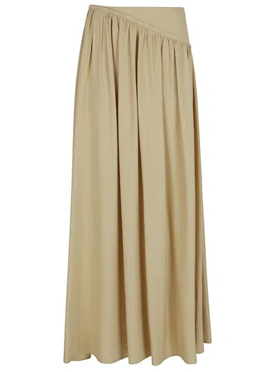 Rabanne Ankle-length Viscose Twill Skirt In Ochre