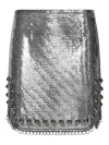 Rabanne Paillette Metal Ball Trim Mini Skirt In Silver