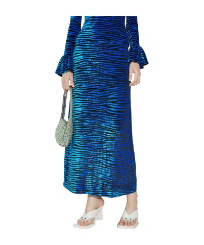 Rabanne Velvet Zebra Print Skirt In Multi