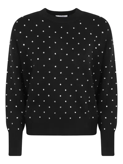 Rabanne Crew Neck Knitwear Pearl Embellishments In Black