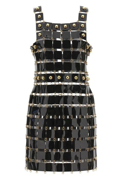 Rabanne Sleeveless Square Neckline Knee-length Dress In Gray